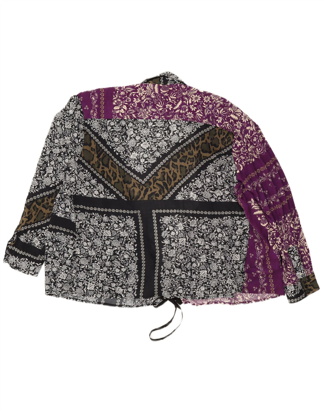 Damska kopertowa bluzka koszulowa REPLAY UK 18 XL Wielobarwna kwiatowa wiskoza