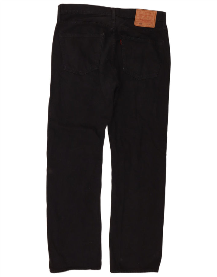 Męskie dżinsy Levi's 501 Straight W34 L30 Czarna bawełna
