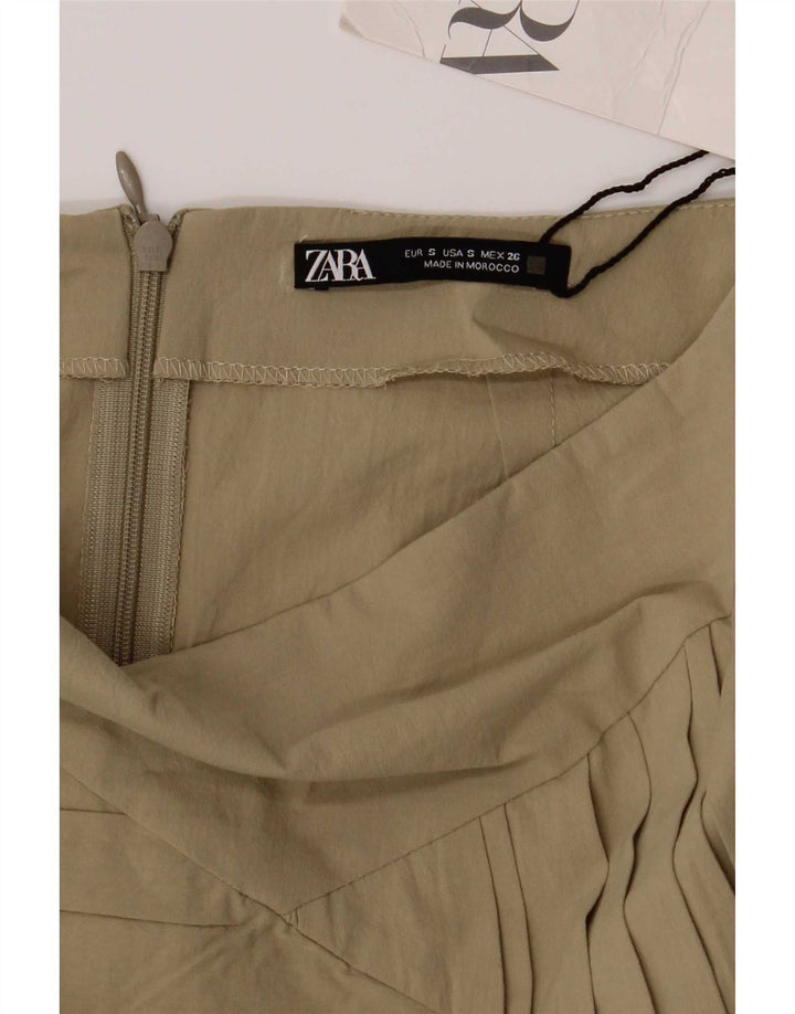 Spódnica mini damska Zara mała W26 bawełna khaki