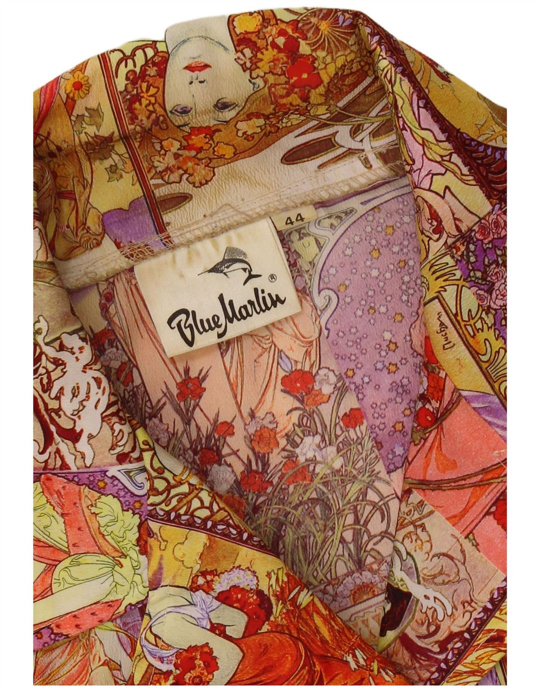 Damska marynarka VINTAGE z grafiką, zapinana na 4 guziki IT 44, średnia, wielokolorowa