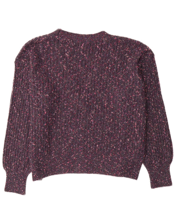 Marks & Spencer Womens Cardigan Sweater UK 16 Large Purple Flecked