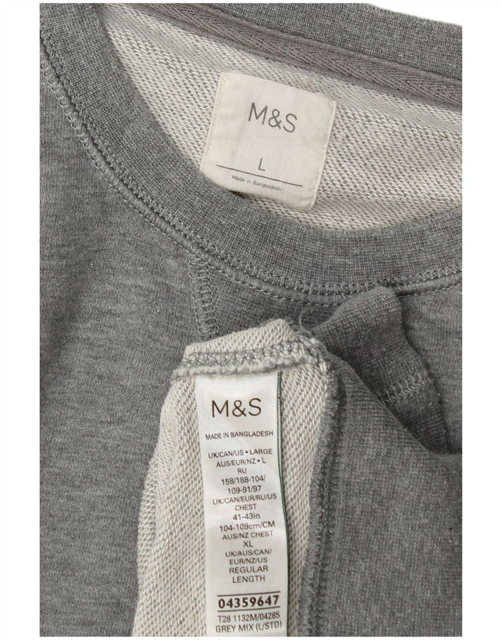 Marks & Spencer Męski sweter, duży, szary, bawełniany