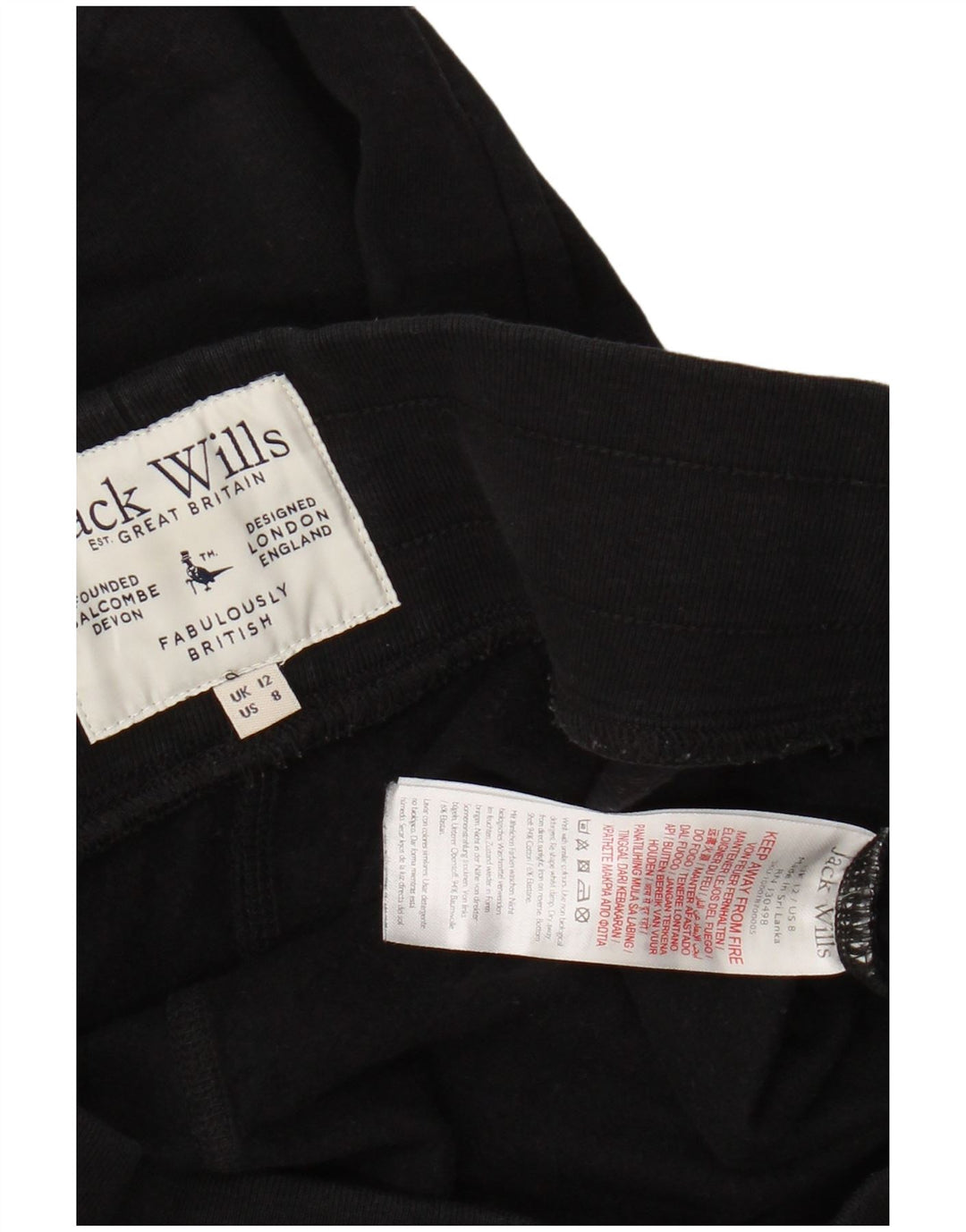 Damskie spodnie dresowe JACK WILLS Graphic Joggers UK 12 Medium Black