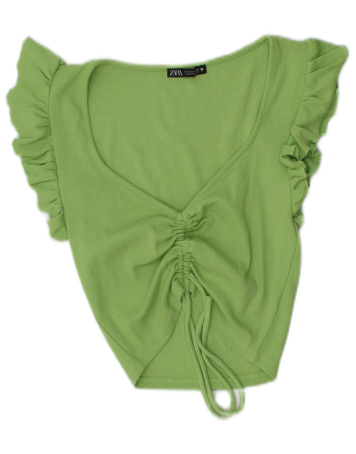 Damska bluzka Zara Crop Top UK 12 Medium Green