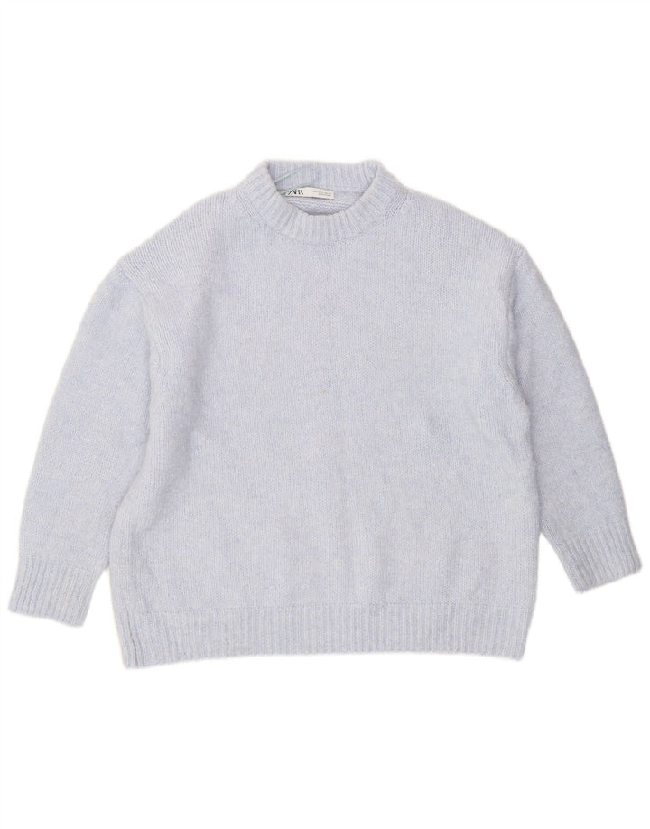 Sweter damski Zara Oversize z okrągłym dekoltem UK 16, duży niebieski