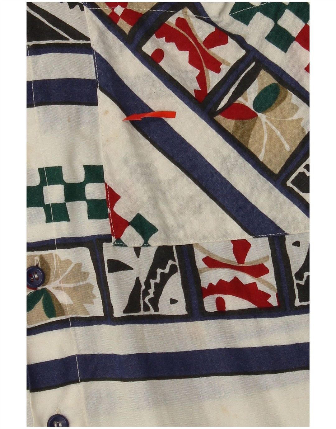 Męska koszula z krótkim rękawem VINTAGE, mała, biała, geometryczna