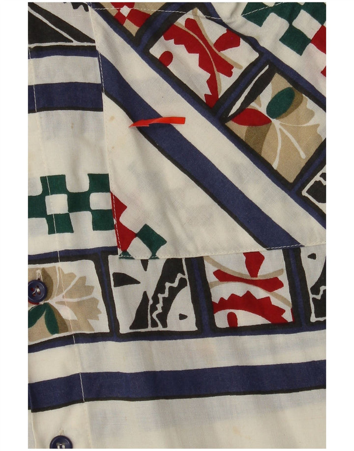 Męska koszula z krótkim rękawem VINTAGE, mała, biała, geometryczna