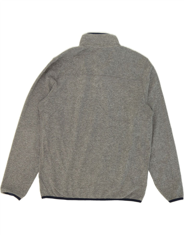 EDDIE BAUER Mens Button Neck Fleece Jumper Medium Grey Polyester Vintage Eddie Bauer and Second-Hand Eddie Bauer from Messina Hembry 