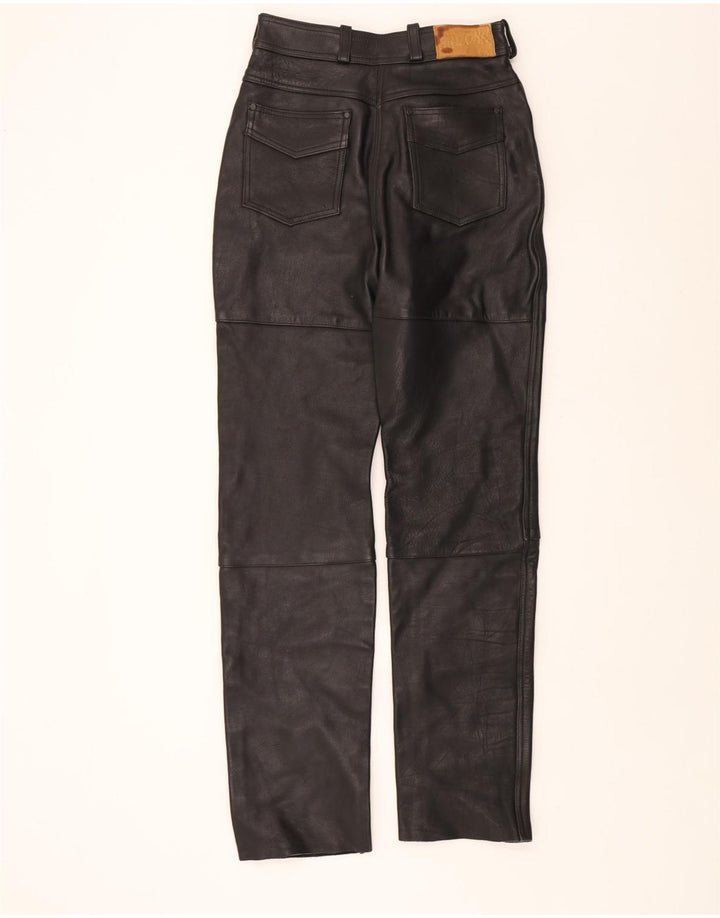 ARIZONA Womens Slim Leather Trousers W30 L33 Black Leather