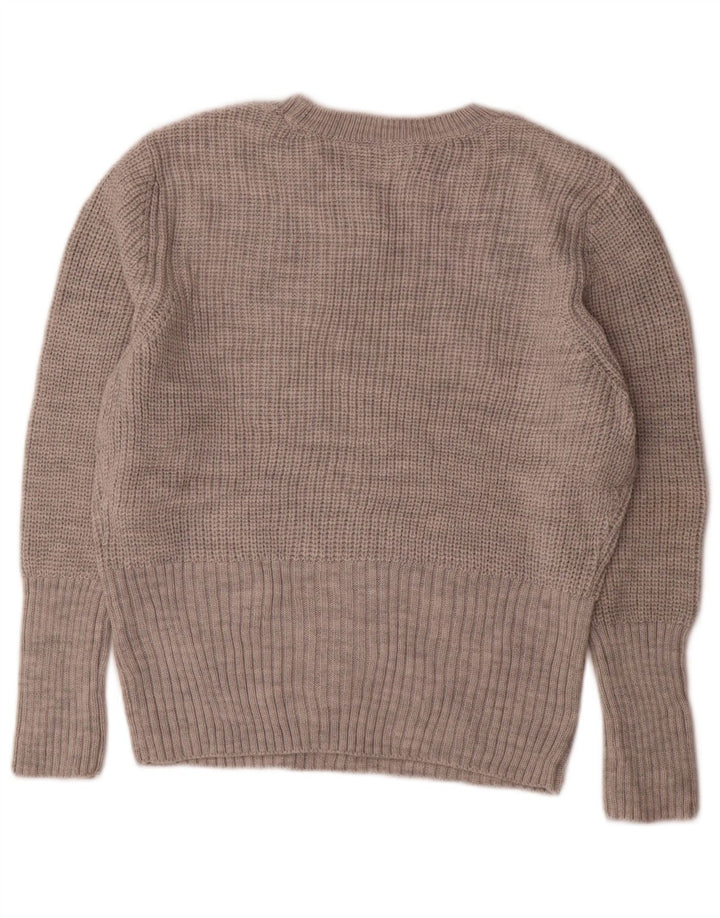 Marks & Spencer Damski sweter z okrągłym dekoltem, UK 14, średni szary akryl
