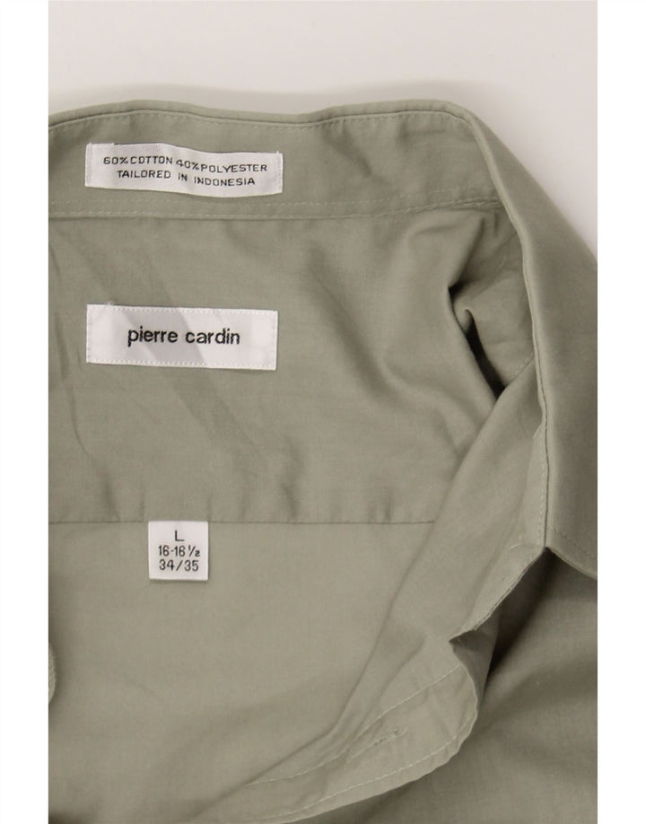 PIERRE CARDIN Mens Shirt Size 16 1/2 Large Grey Cotton Vintage Pierre Cardin and Second-Hand Pierre Cardin from Messina Hembry 