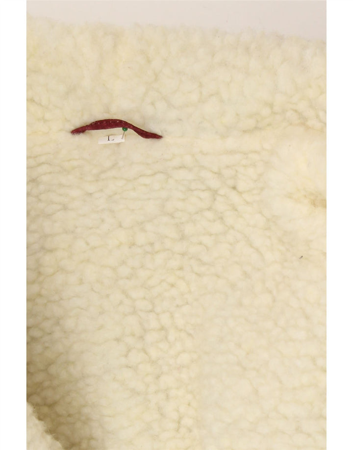 Vintage damska kurtka zamszowa Sherpa Oversize UK 16, duża, bordowa skóra