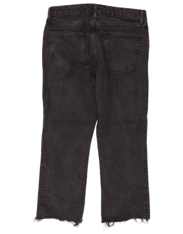 Damskie jeansy Zara z wysokim stanem, przycięte, EU 44 XL W34 L25, szara bawełna