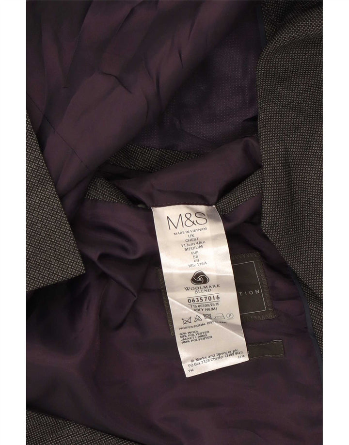 Marks & Spencer Męska marynarka zapinana na 2 guziki, UK 46 XL, szara wełna