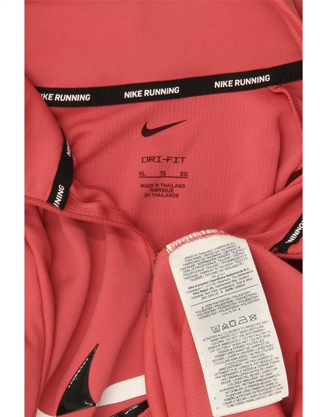 Damski dres Nike Dri Fit z zamkiem błyskawicznym na szyi, UK 18 XL, różowy poliester