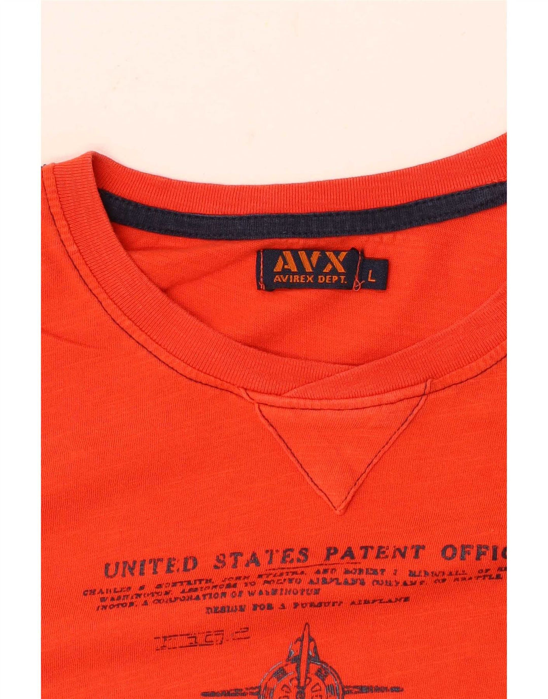 Męski T-shirt z grafiką Avirex, duży, pomarańczowy