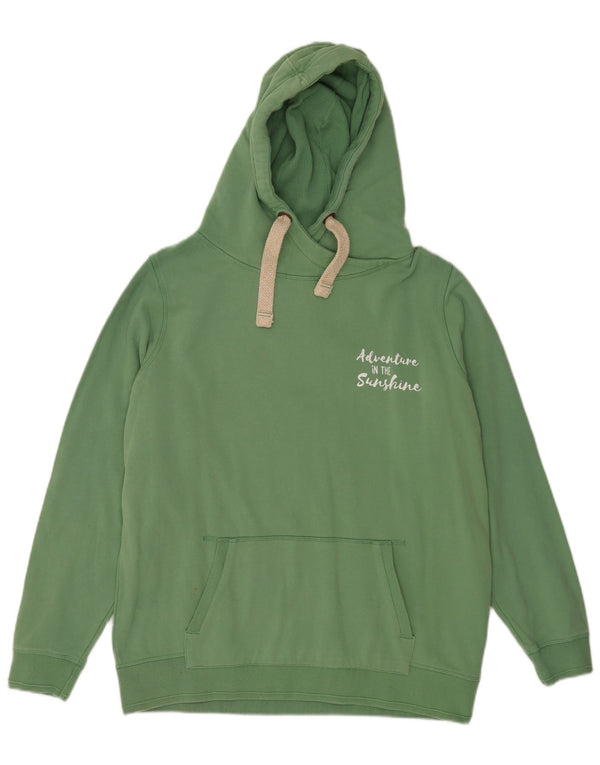 Damska bluza z kapturem Fat Face z grafiką, oversize, UK 16, duża, zielona bawełna