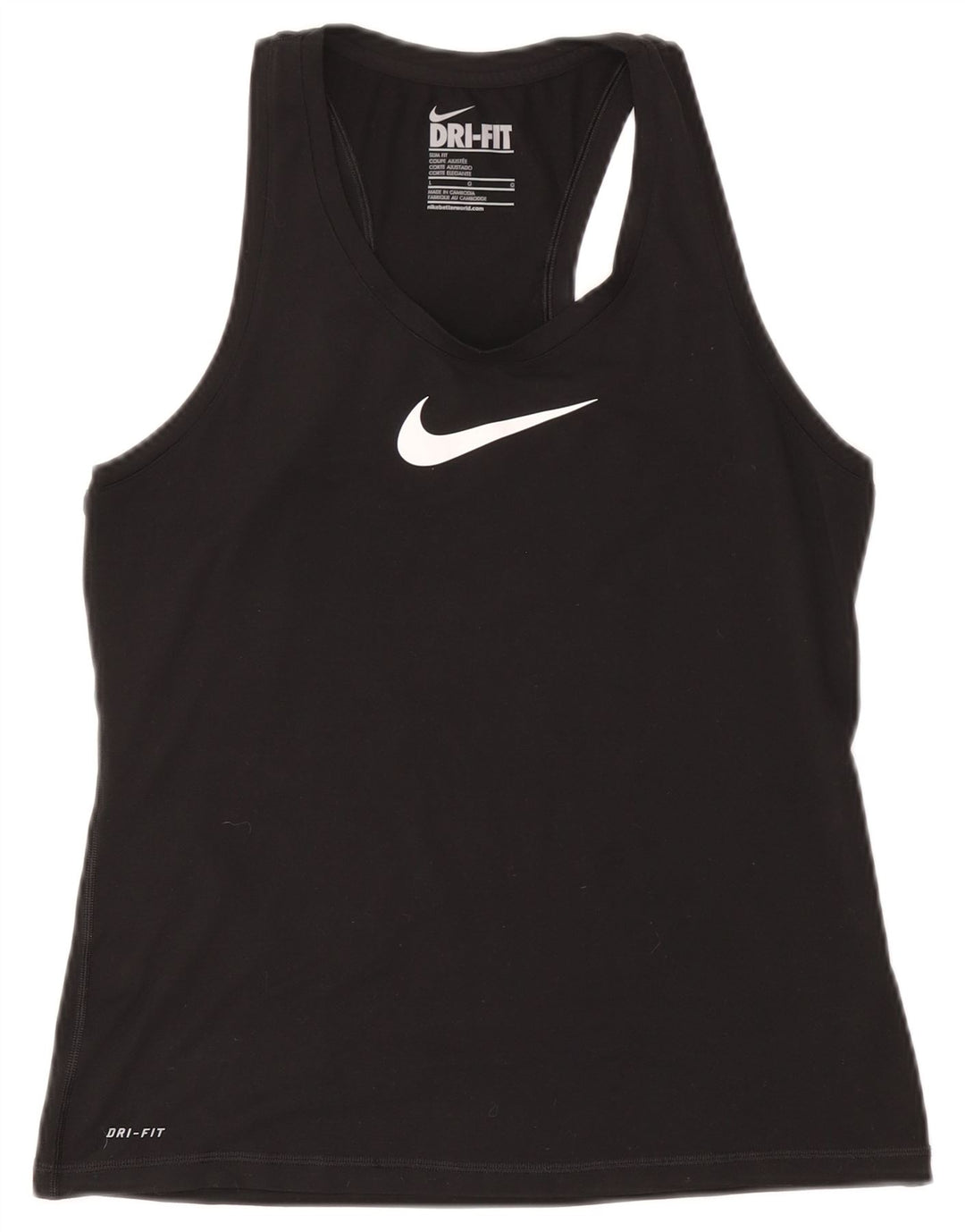 Damska kamizelka Nike Dri Fit Slim Fit Graphic Top UK 14, duży, czarny poliester