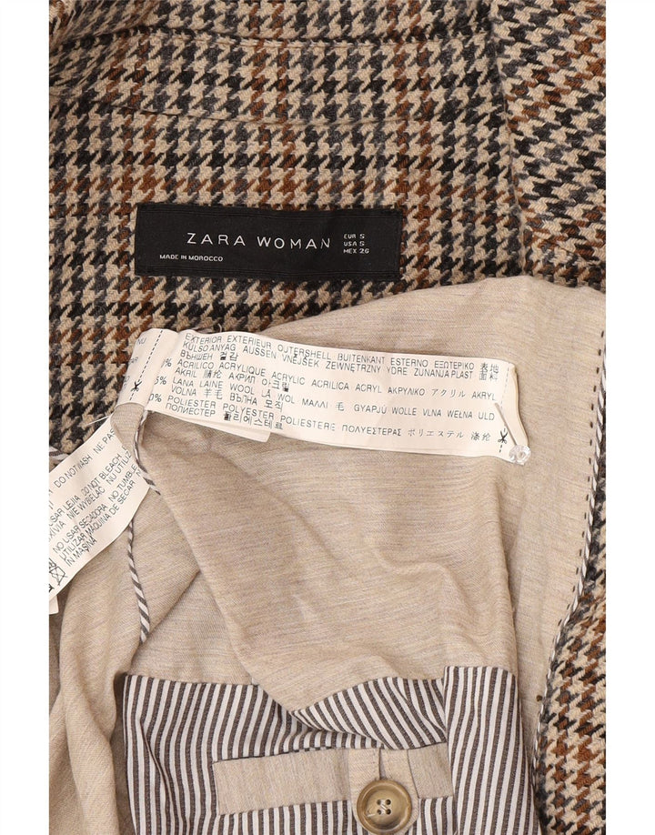 Damska marynarka z podwójnymi piersiami Zara UK 10 Small Grey Houndstooth