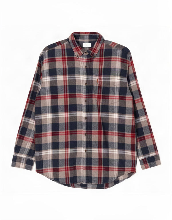 Koszula męska Chaps Big Flanelowa 2XL, bawełniana, granatowa w kratę