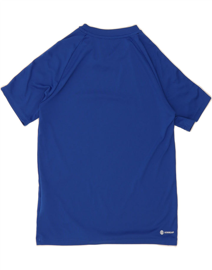 ADIDAS Boys Aeroready T-Shirt Top 13-14 Years  Blue Polyester Vintage Adidas and Second-Hand Adidas from Messina Hembry 
