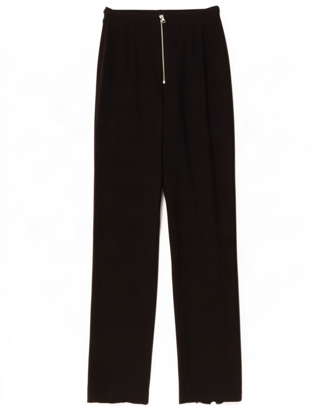 Damskie proste spodnie garniturowe w stylu vintage IT 42 Medium W28 L32 Czarna wełna