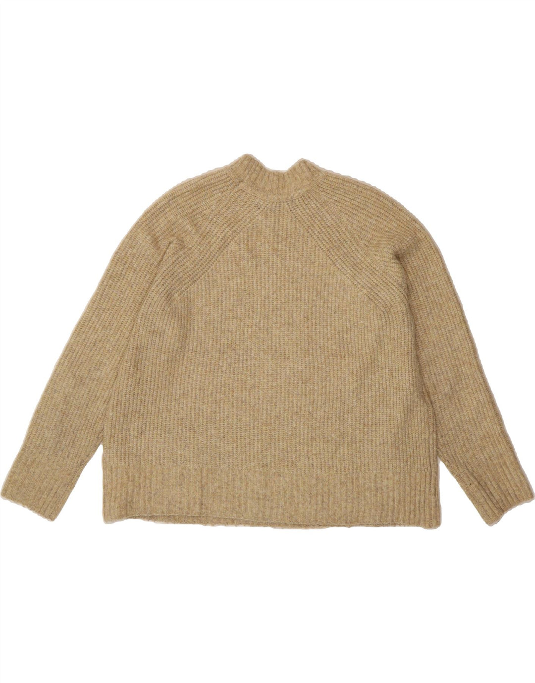 MARKS & SPENCER Womens Crew Neck Jumper Sweater UK 14 Medium Beige Vintage Marks & Spencer and Second-Hand Marks & Spencer from Messina Hembry 