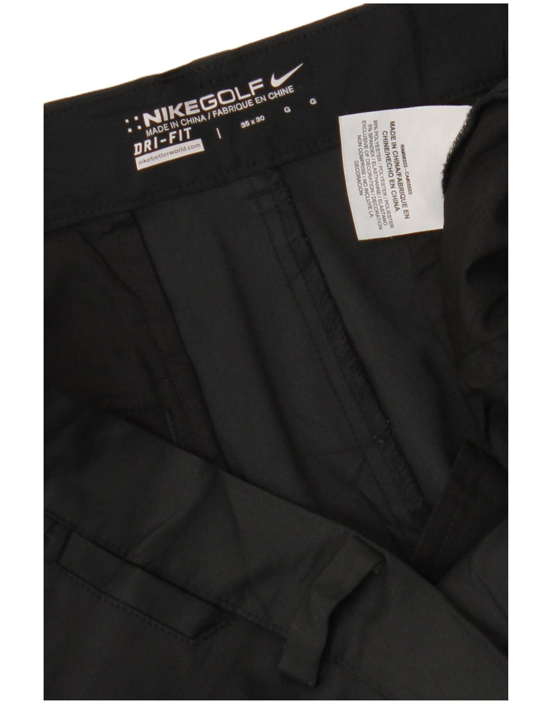 Męskie spodnie chino Nike Dri Fit Straight W35 L30 Czarny poliester