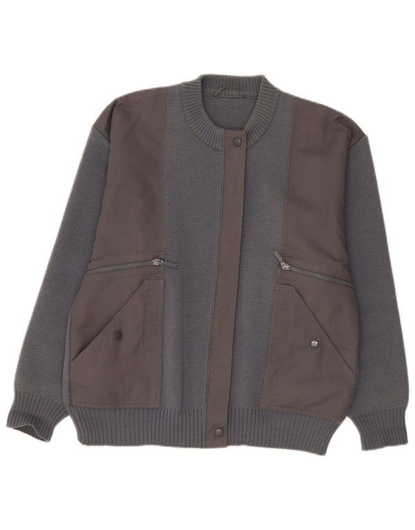 Sweter męski w stylu vintage, EU 40, średnioszary, wełniany