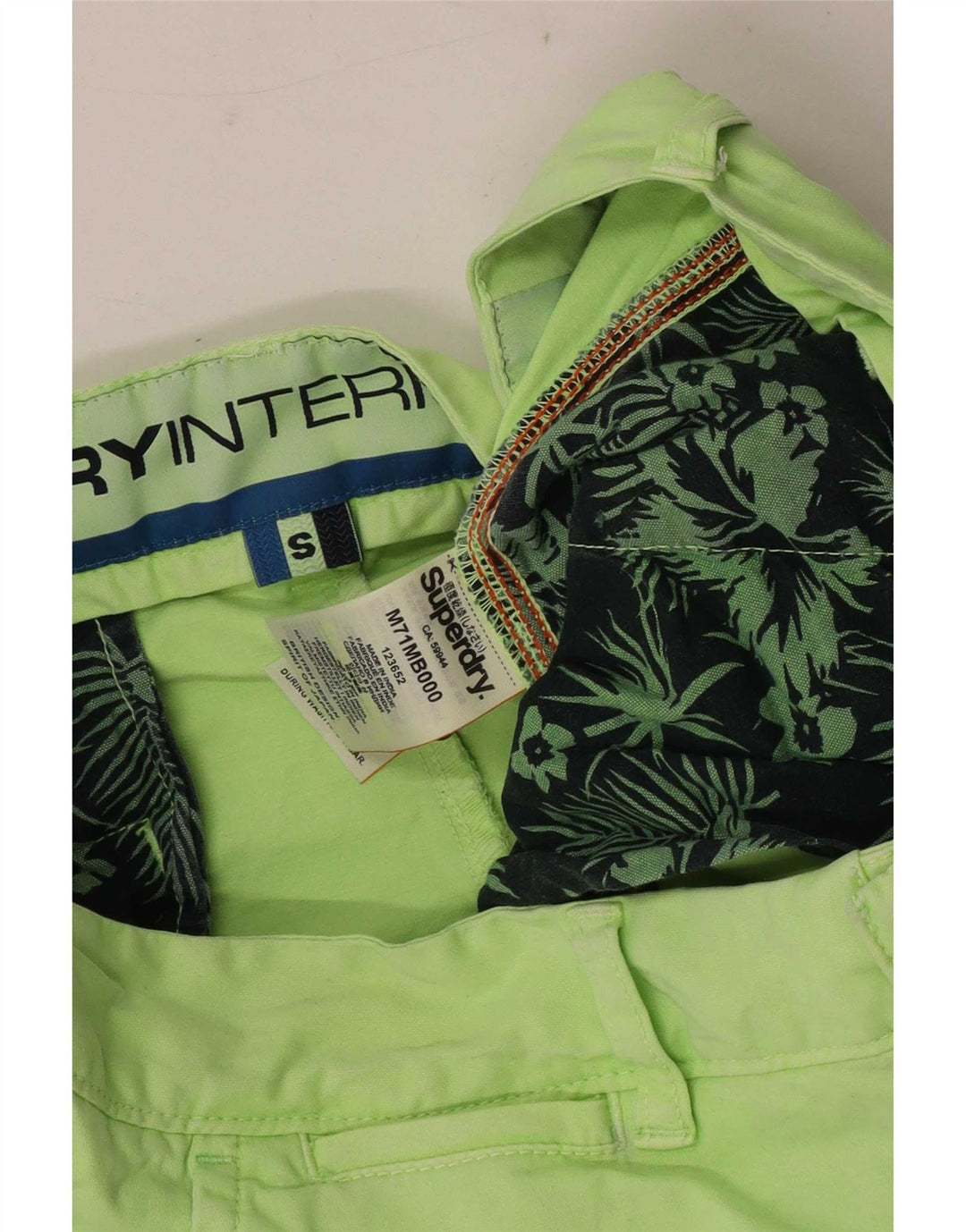 Męskie spodenki chino Superdry małe W29, zielone, bawełniane