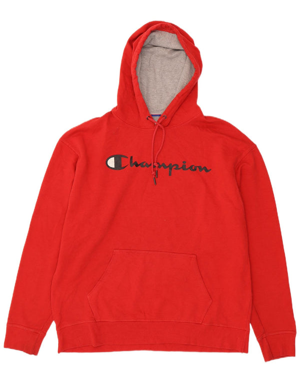 Męski sweter z kapturem Champion Graphic XL, czerwony, bawełniany