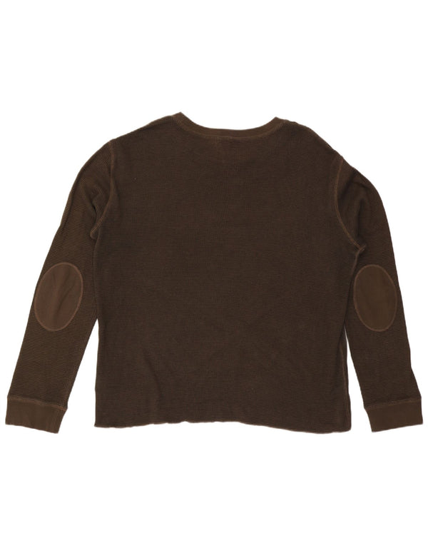Męski top z długim rękawem Hugo Boss 3XL, brązowa bawełna