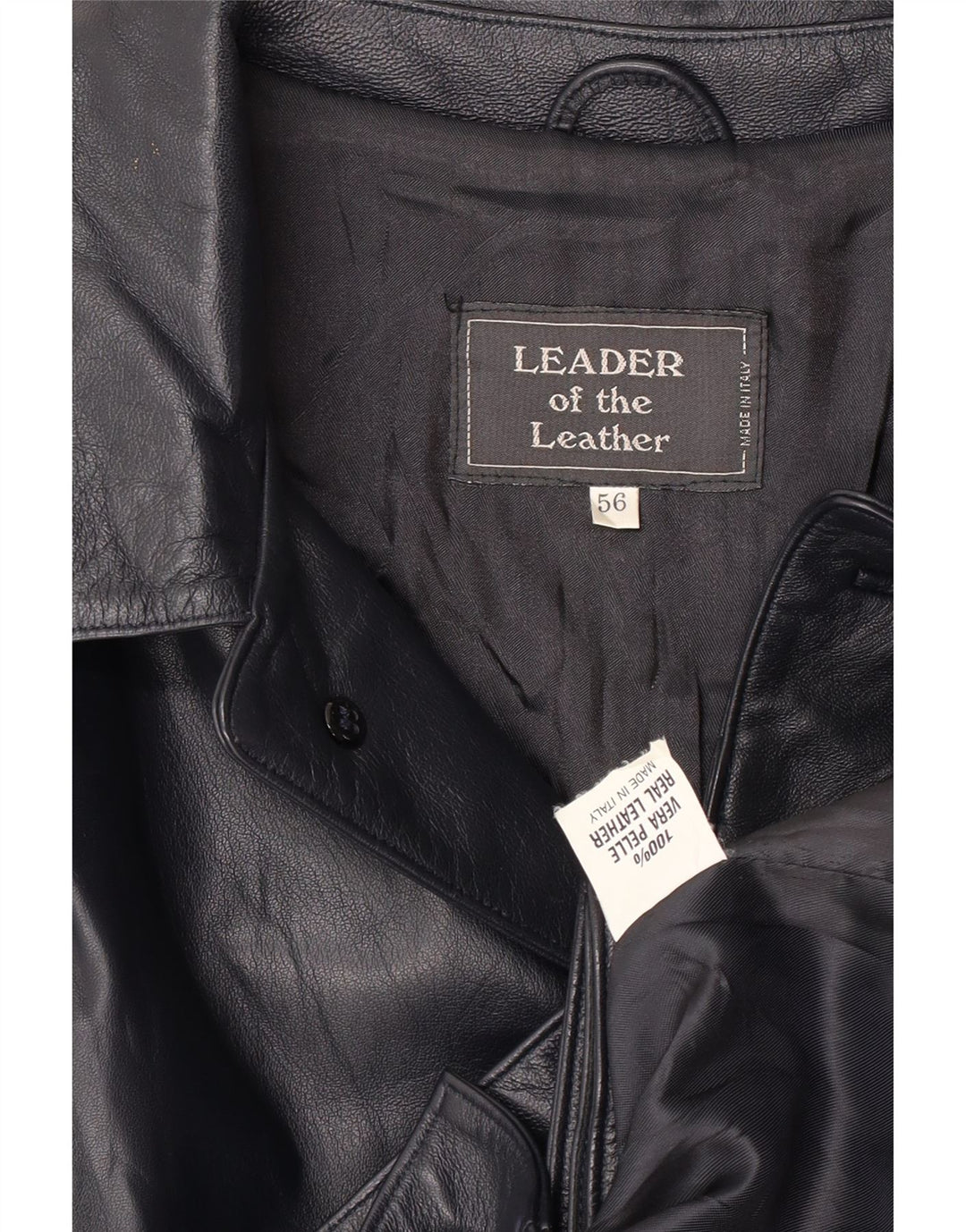 Vintage męska kurtka skórzana bomber IT 56 3XL czarna skóra