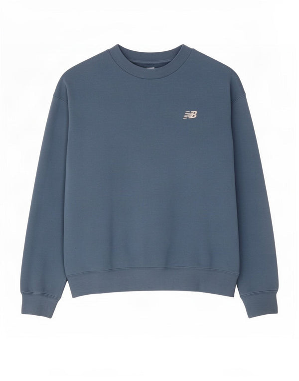 Damski sweter oversize New Balance UK 10, mały, niebieski, bawełniany