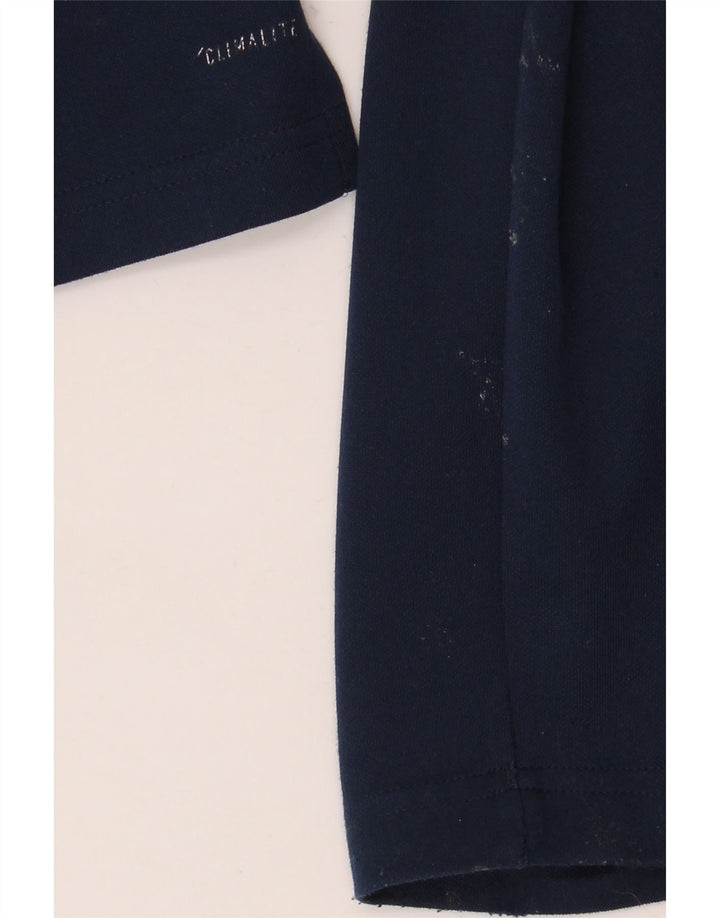 Adidas Męskie Climalite Zip Neck Top z długim rękawem, duży granatowy poliester