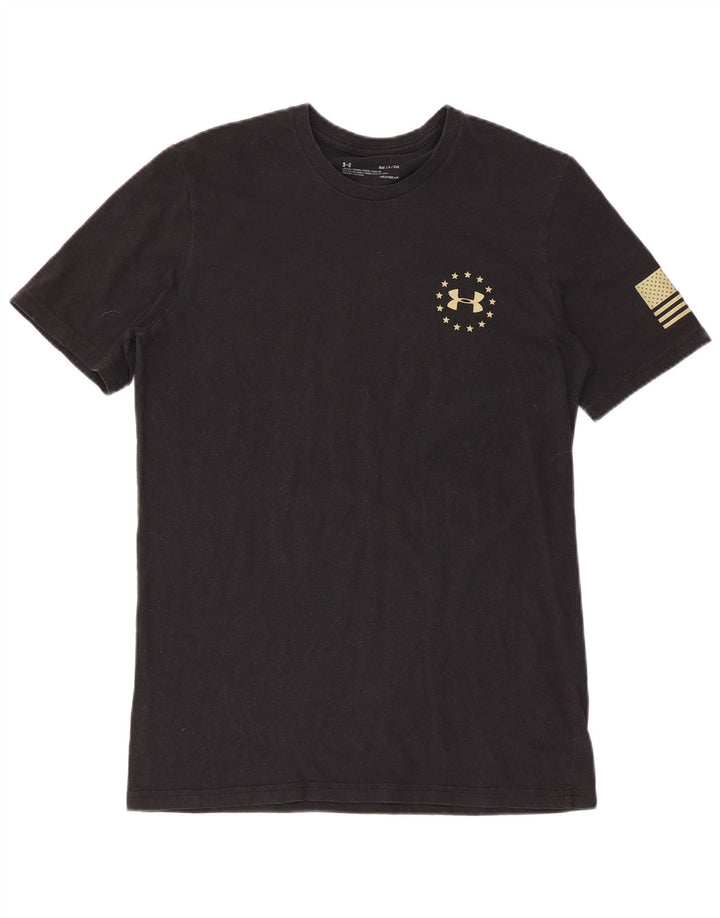 Męski t-shirt z grafiką UNDER ARMOUR Heat Gear, mały, czarny