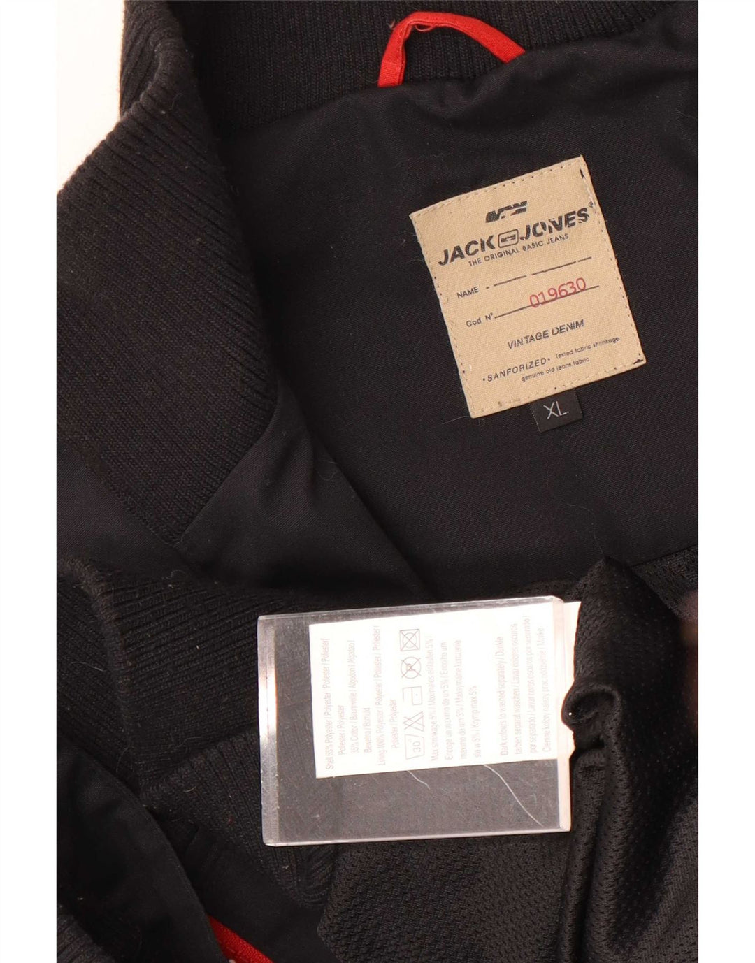 Męska kurtka bomber Jack & Jones z grafiką UK 42 XL, czarny poliester