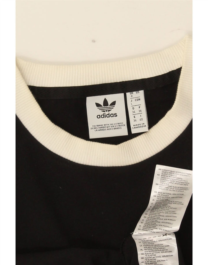 Top damski Adidas z długim rękawem UK 8, mały, czarny, bawełniany