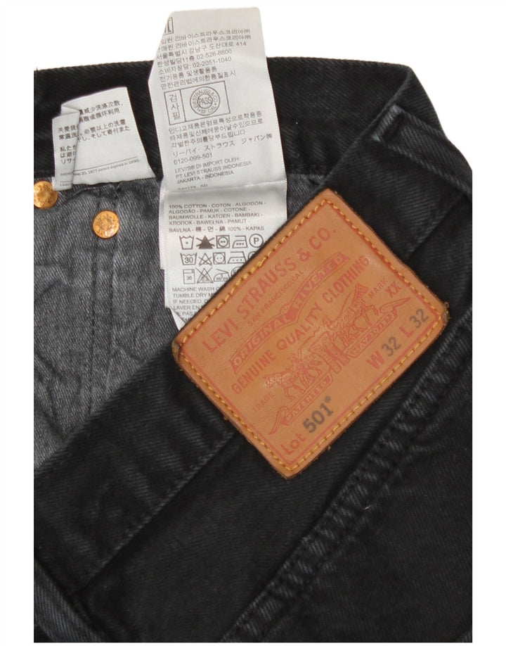 Męskie dżinsy Levi's 501 Straight W32 L32 Czarna bawełna