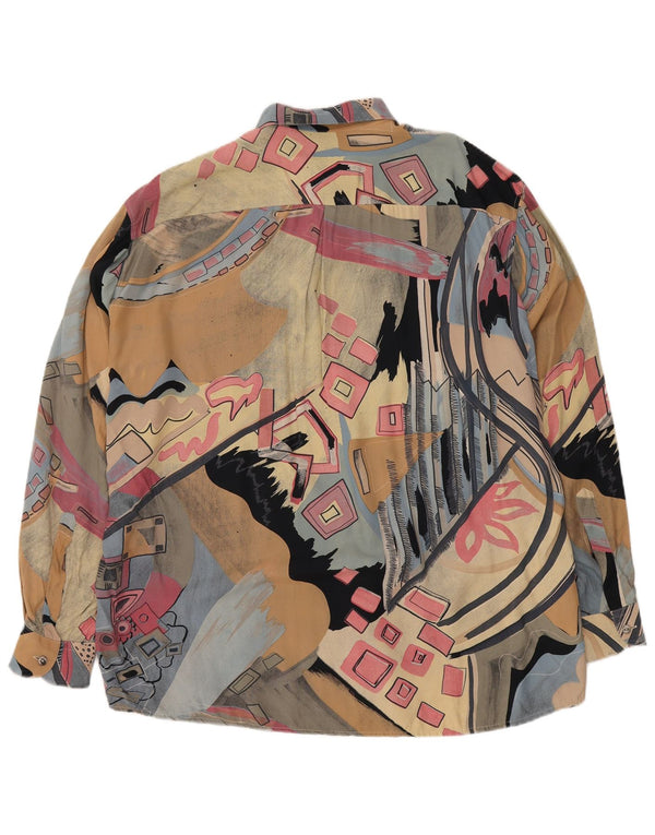 Vintage męska ponadgabarytowa koszula w abstrakcyjny wzór, duża, wielobarwna, retro