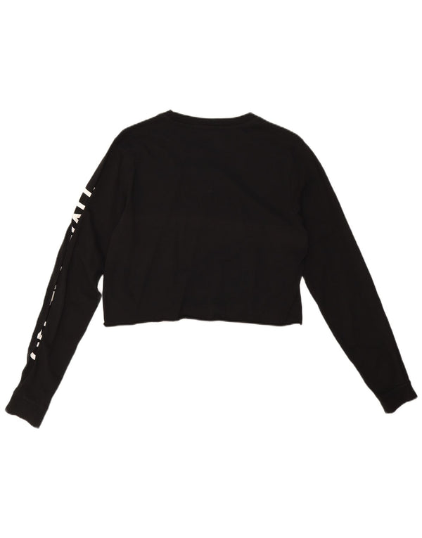 Damski top Vans Crop Graphic z długim rękawem, UK 14, średni czarny, bawełniany