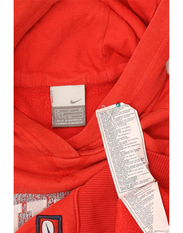 Chłopięcy sweter z kapturem Nike z grafiką 10-11 lat, średni czerwony, bawełniany