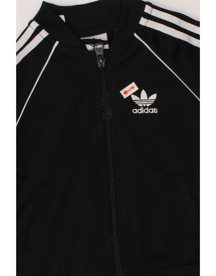 ADIDAS Baby Boys Tracksuit Top Jacket 9-12 Months Black Polyester Vintage Adidas and Second-Hand Adidas from Messina Hembry 