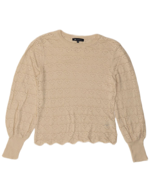 Crew Clothing Damski sweter z dekoltem w łódkę UK 14, średni złamanej bieli