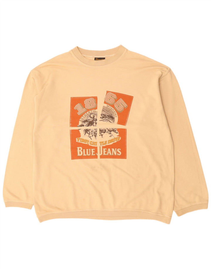 Męska bluza z grafiką Wrangler XL, beżowa, bawełniana