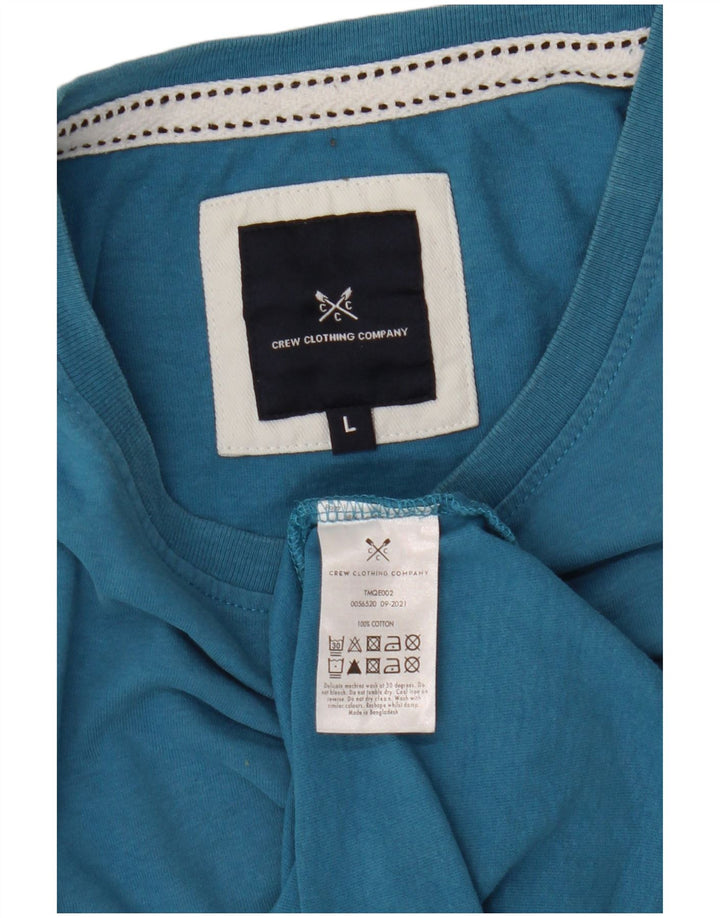 Crew Clothing Męski T-shirt Top, duży, niebieski, bawełniany