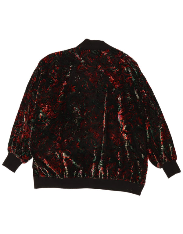 Vintage damski otwarty kardigan Top UK 22 3XL wielokolorowy kwiatowy