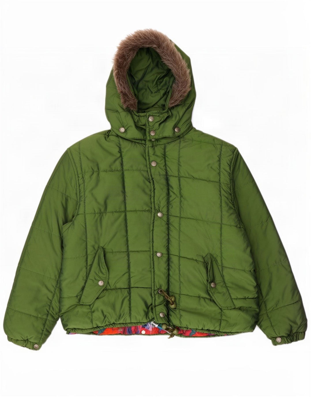 Damska kurtka Vagabond z kapturem, oversize, wyściełana UK 10, mała, zielona nylonowa
