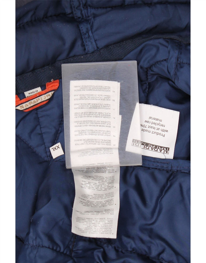 Męska ocieplana kurtka z kapturem Napapijri UK 44 2XL Granatowy poliamid