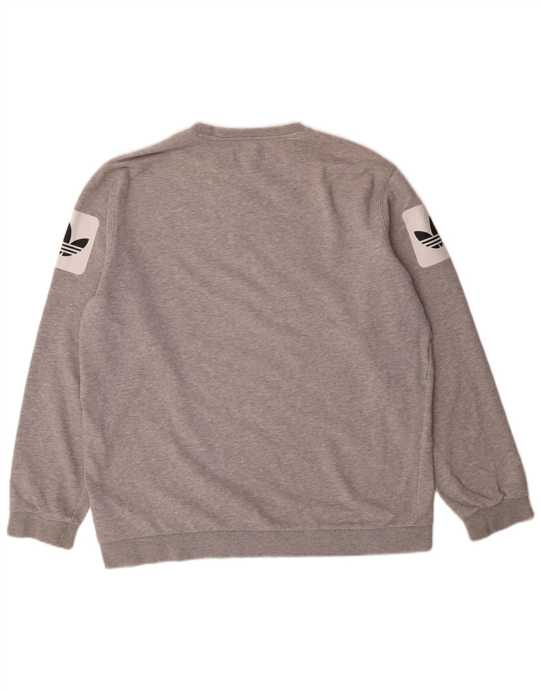 Męska bluza z grafiką ADIDAS, duża, szara, bawełniana